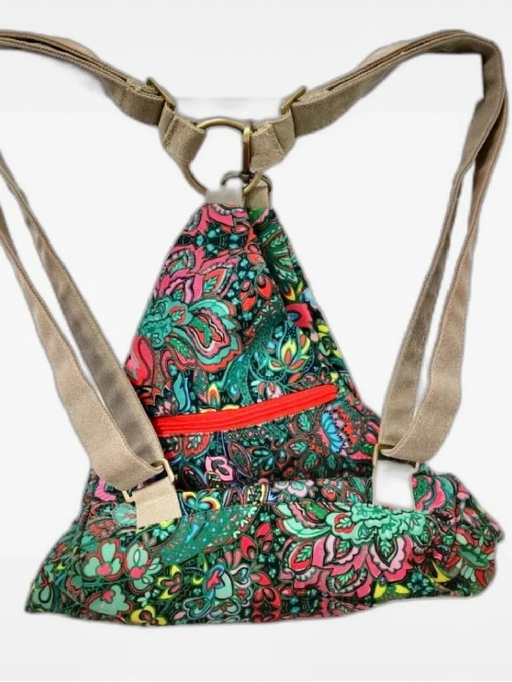 Black Butterfly Green/turquoise Canvas Backpack